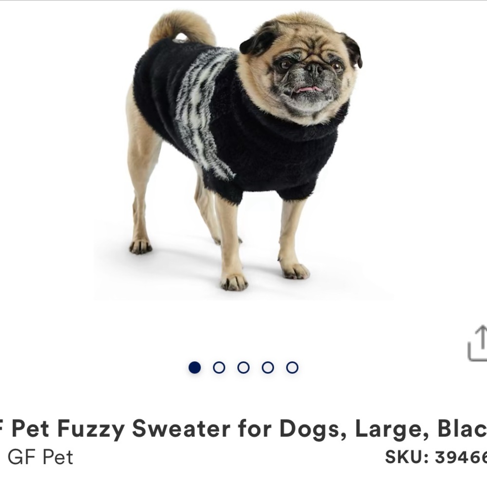 GF Pet Fuzzy Dog Sweater - Black and Gray